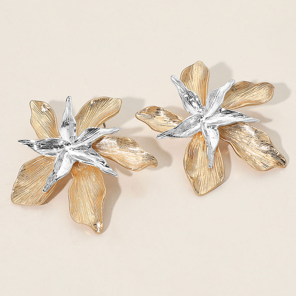 Textured Flower Earrings