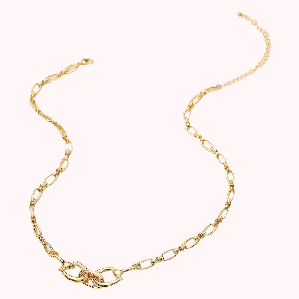 Metal Horsebit Chain Necklace